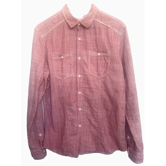 Marc Ecko Mens Gingham Plaid Button Up Dress Shirt Size M Nautical Preppy Cotton - Picture 1 of 9